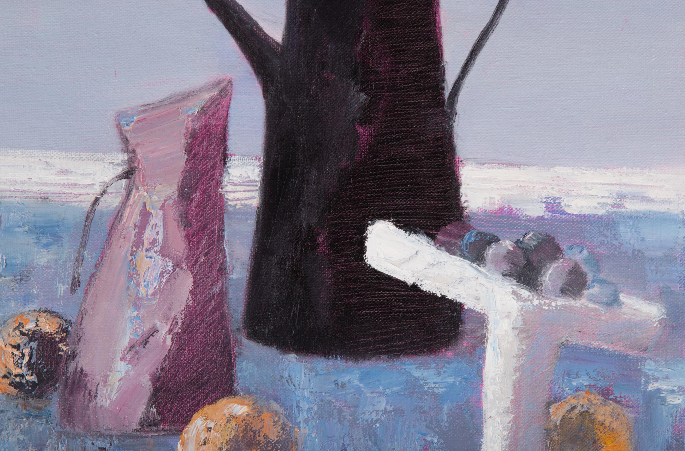 Pengfei Wu, Original-Ölgemälde „Stillleben-Purple 1“, Pengfei im Angebot 3