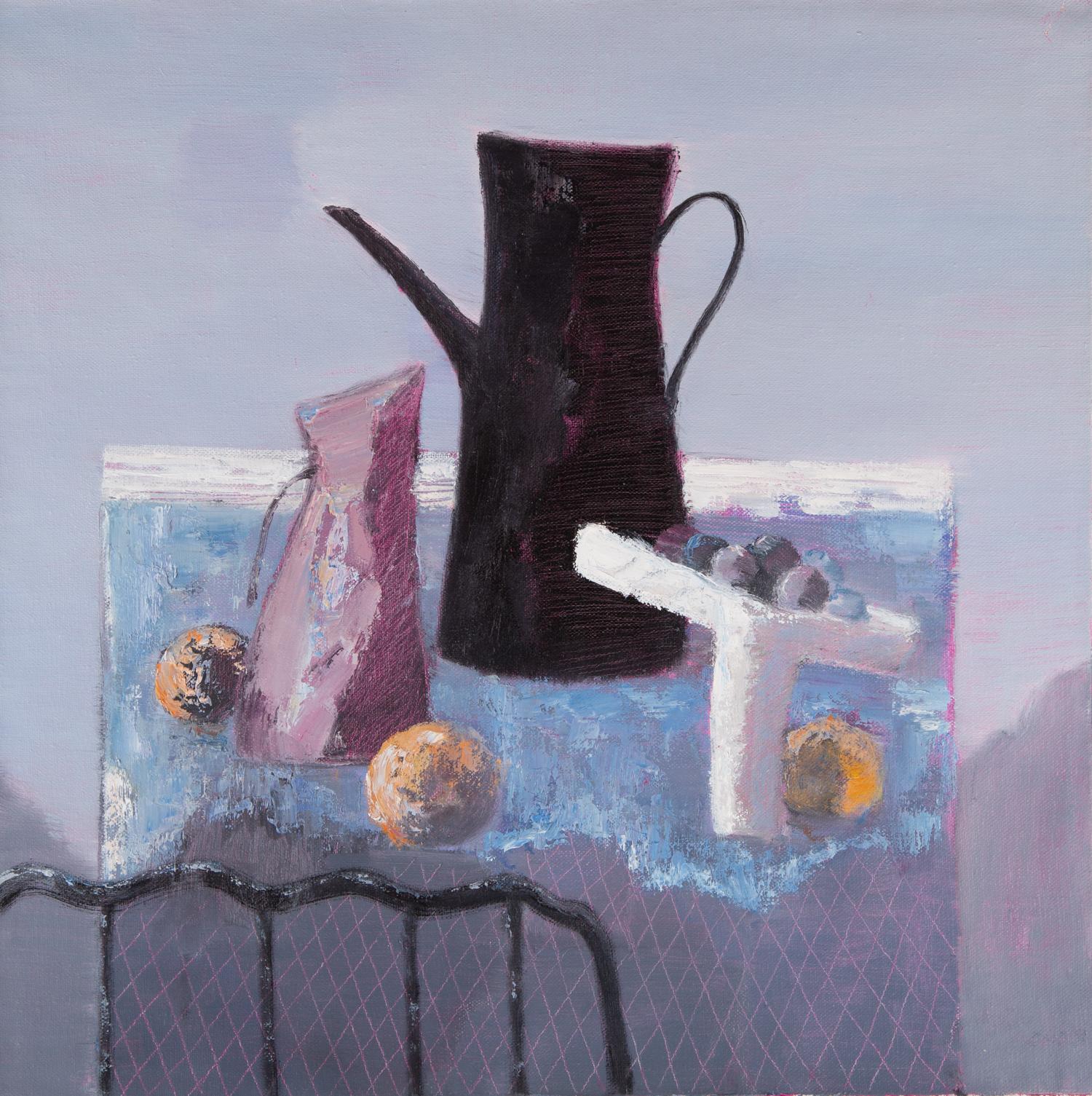 Pengfei Wu, Original-Ölgemälde „Stillleben-Purple 1“, Pengfei