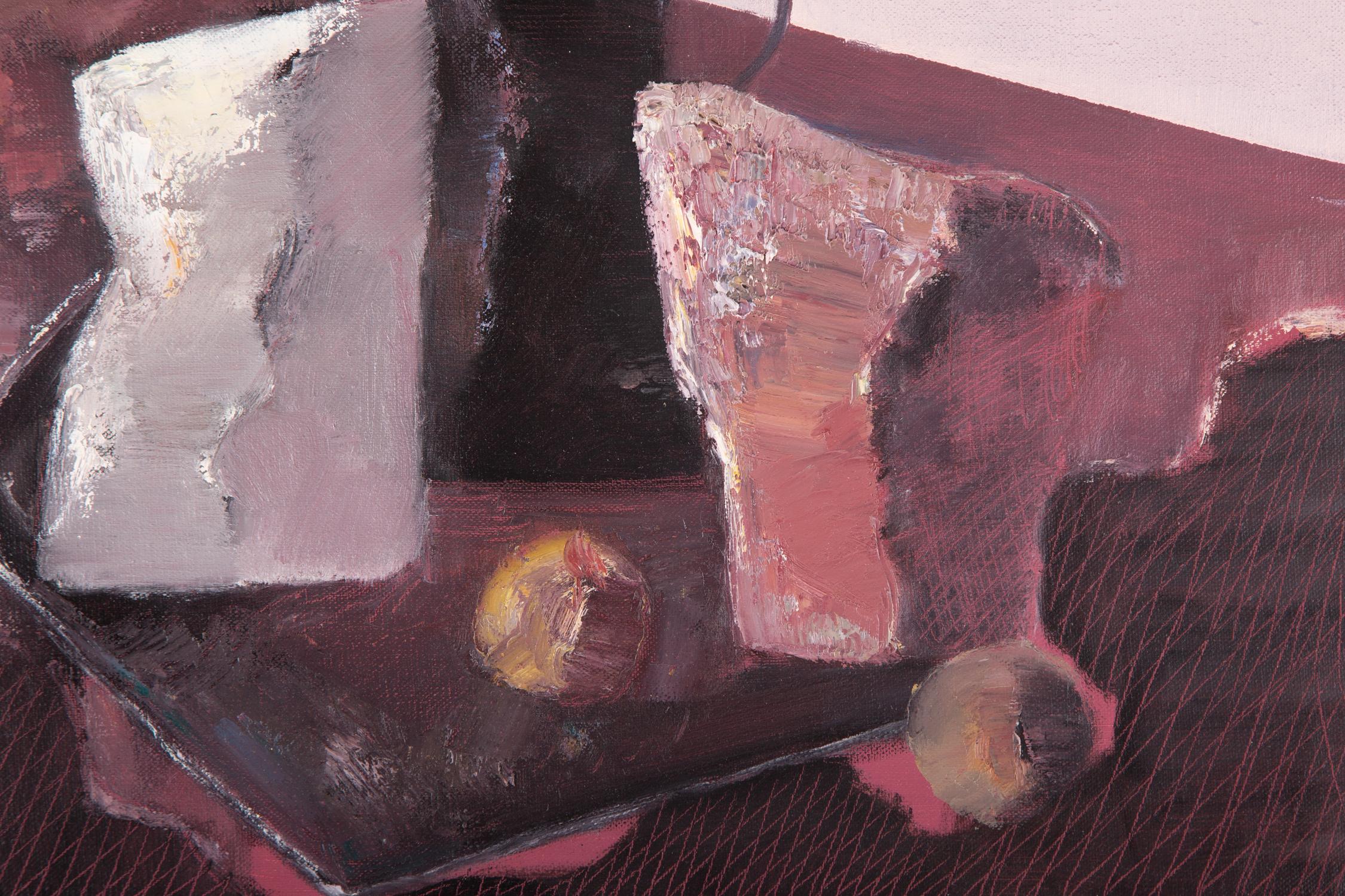 Pengfei Wu, Original-Ölgemälde „Stillleben-Purple 3“, Pengfei im Angebot 2
