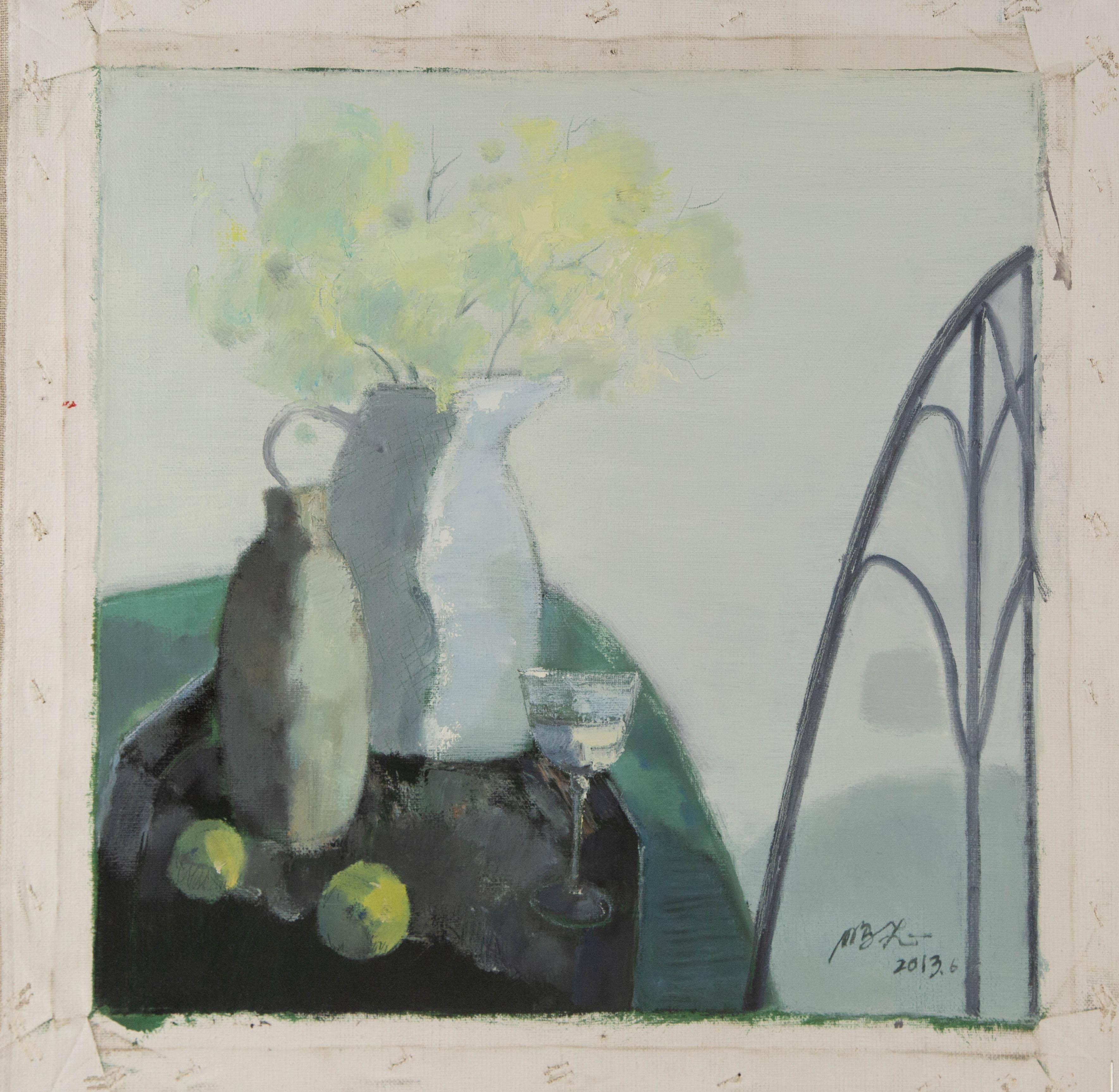Pengfei Wu Stillleben Original Öl auf Leinwand 
