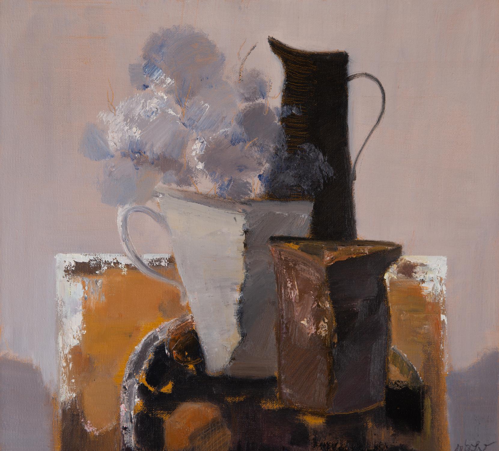 Pengfei Wu Still Life Original Oil On Canvas "Bottles"