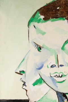 Pengfei Yan Cubism Original Oil Painting "Geometric Series - Green"