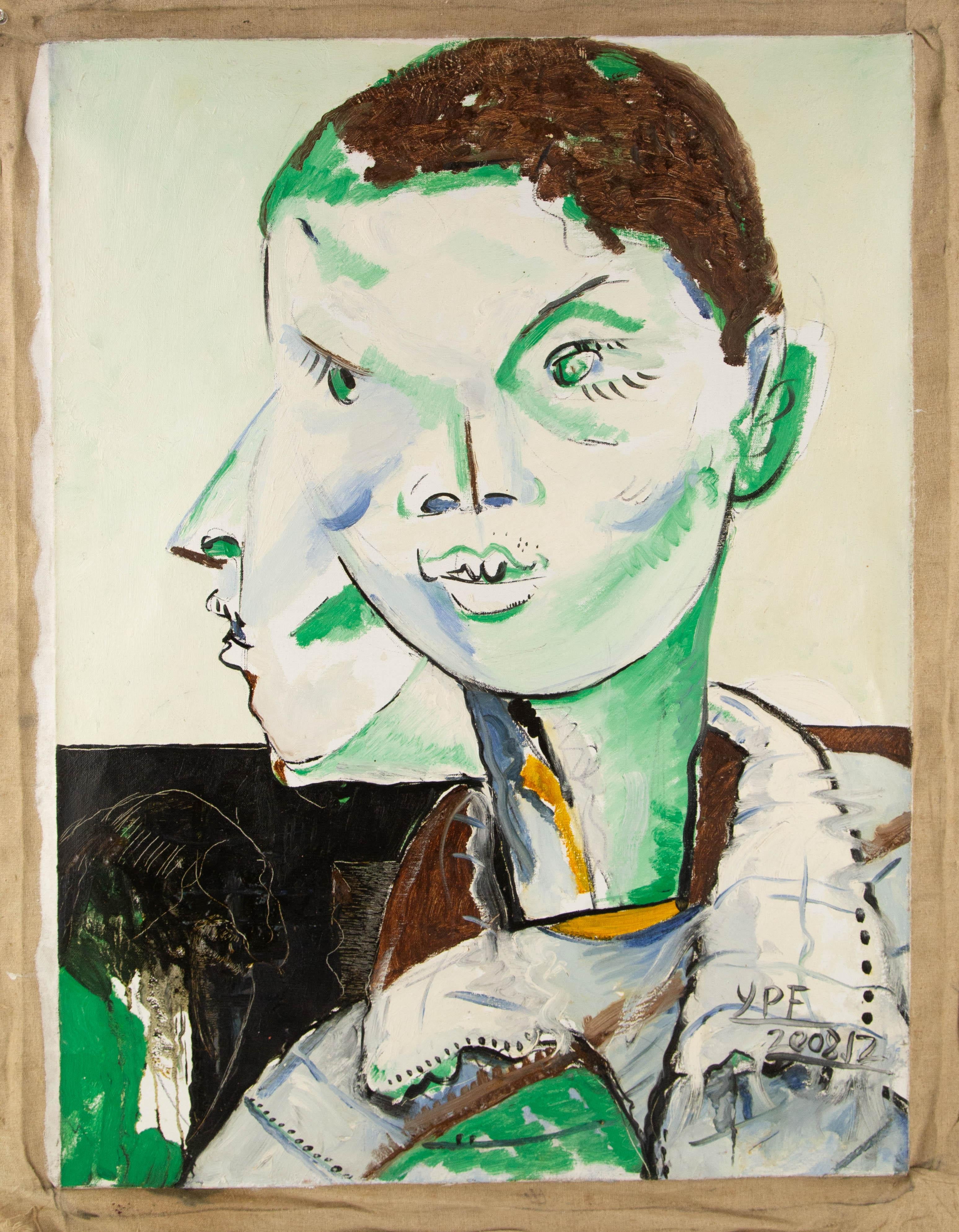Pengfei Yan Cubismo Pittura ad olio originale 