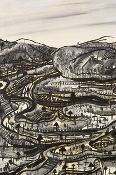 PengFei Yan Landscape Original Oil On Canvas "Monochrome World 1"