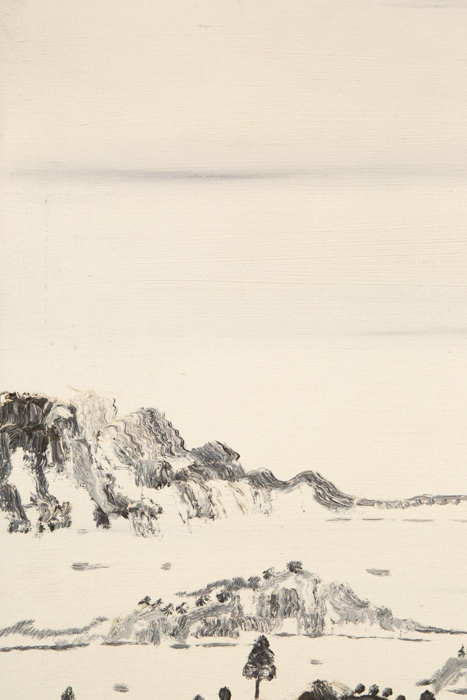 Huile sur toile originale PengFei Yan Landscape 