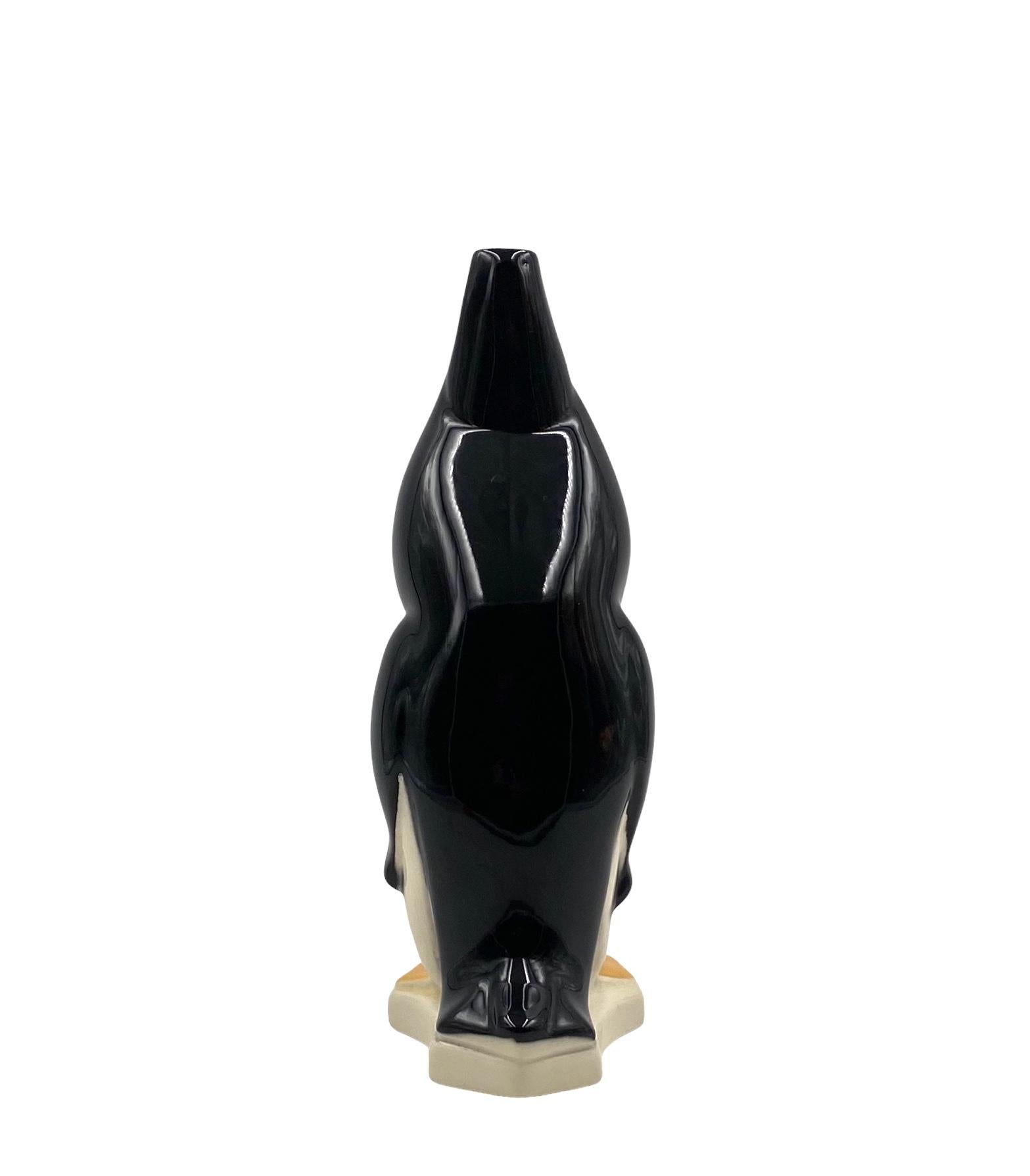 Penguin ceramic solifleur vase, Saint Clement France 1920s For Sale 9