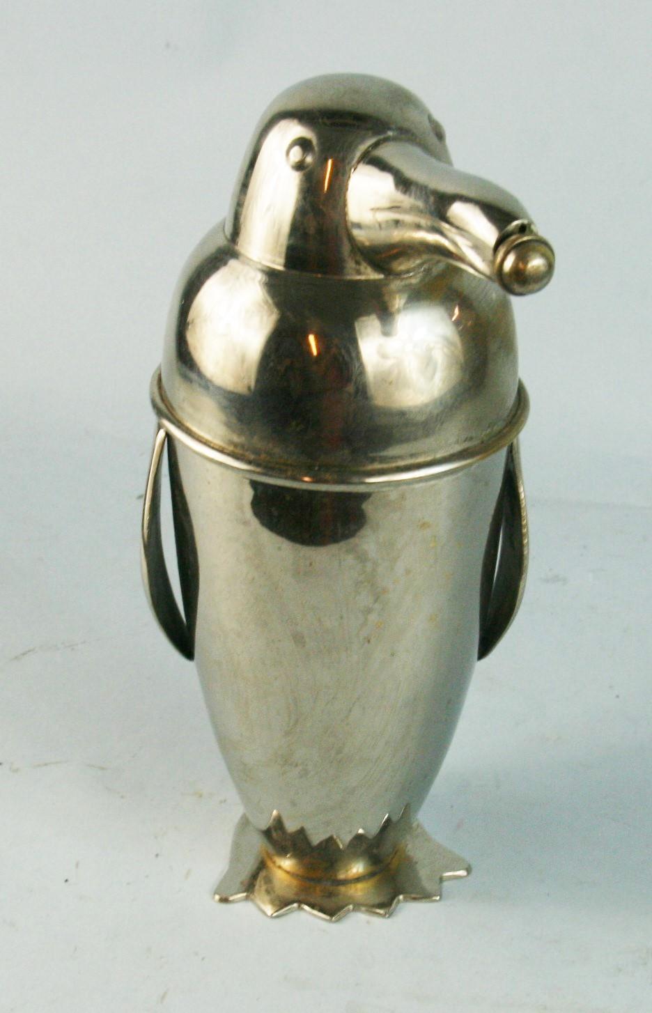Brass Penguin Cocktail Shaker 1936