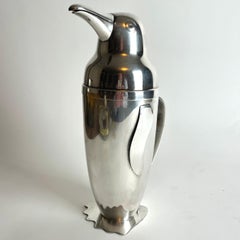 Penguin Cocktail Shaker, versilbert. Nach Emile Schülke, Au Bain Marie Paris