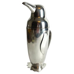 Penguin Cocktail Shaker, silver plate. After Emile Schülke, Au Bain Marie Paris