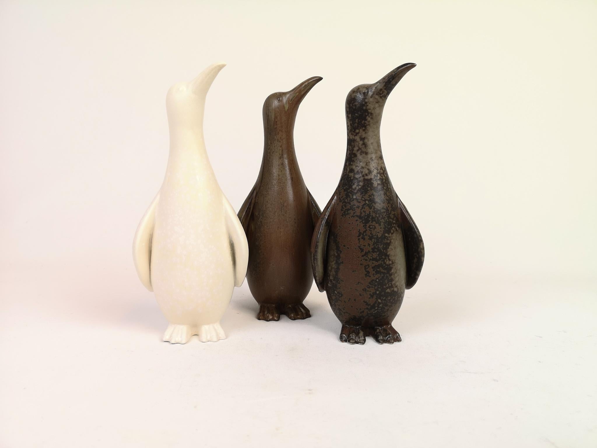 Mid-Century Modern Penguin Family Set of 3 Rörstrand Gunnar Nylund Sweden