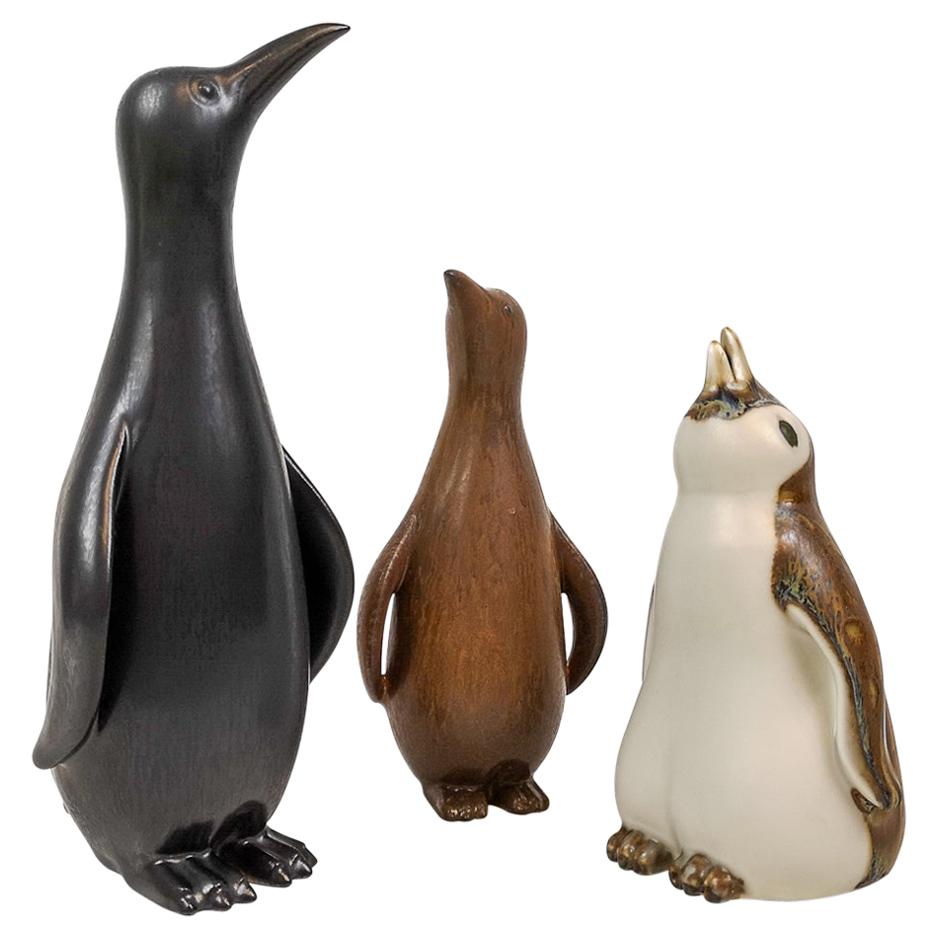 Penguin Family Set of 3 Rörstrand Gunnar Nylund Sweden