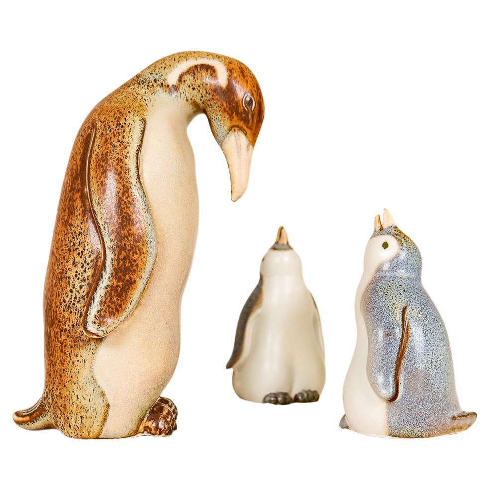 Midcentury Modern Penguin Family Set of 3 Rörstrand Gunnar Nylund Sweden