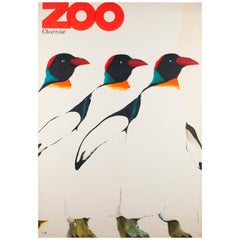 Penguin, Polish, Zoo, Poster, 1968, Vintage Rare, Marek Mosinski