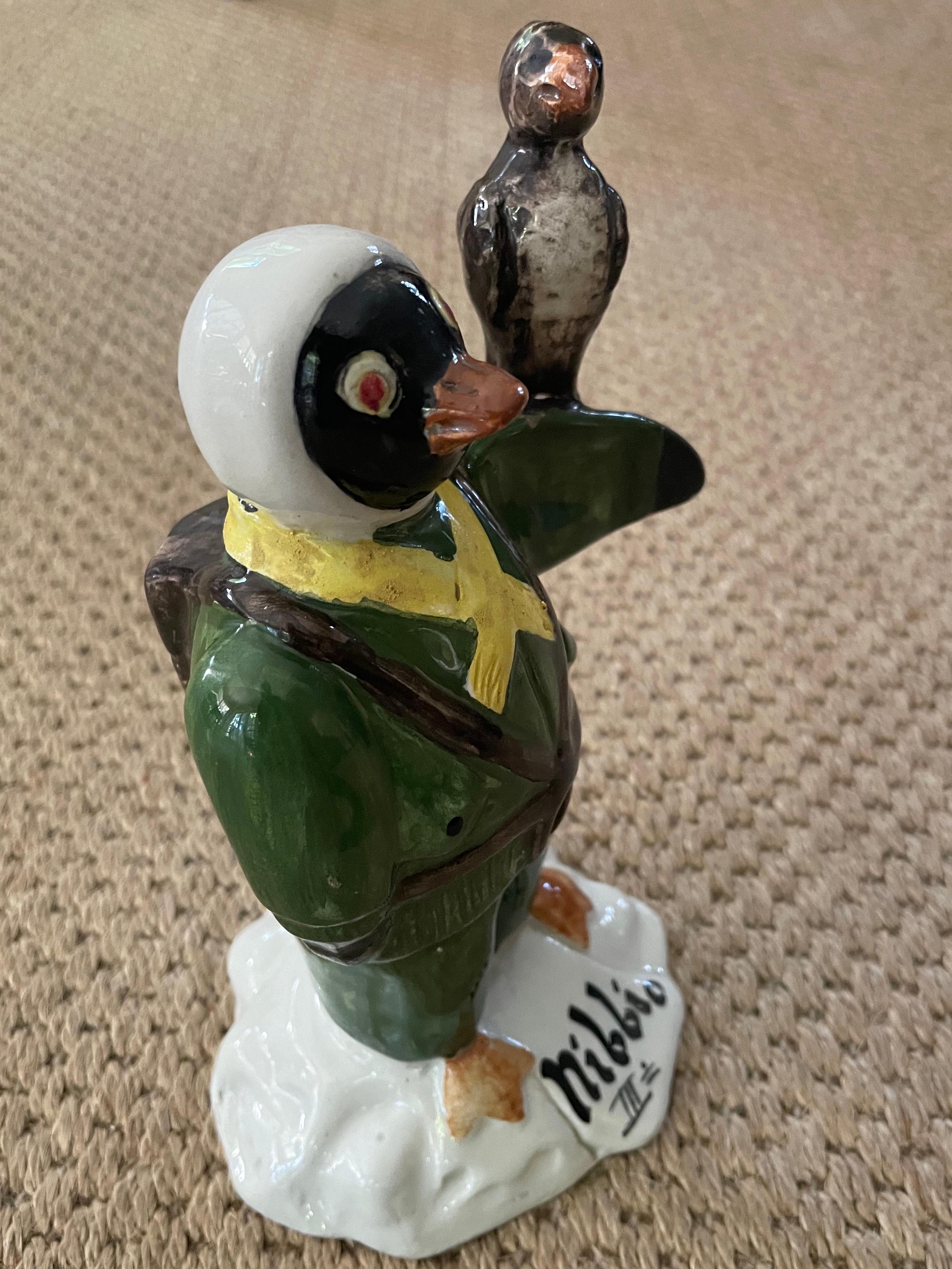 Glazed Italian Penguin Aviator Figure For Sale