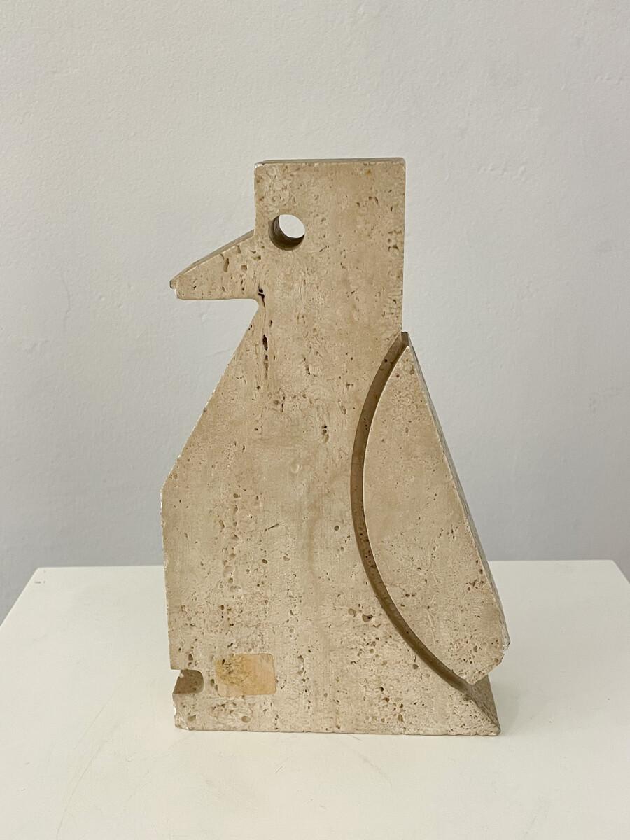 Penguin Travertine Sculpture by Fratelli Mannelli, Italy,  1970s For Sale 1