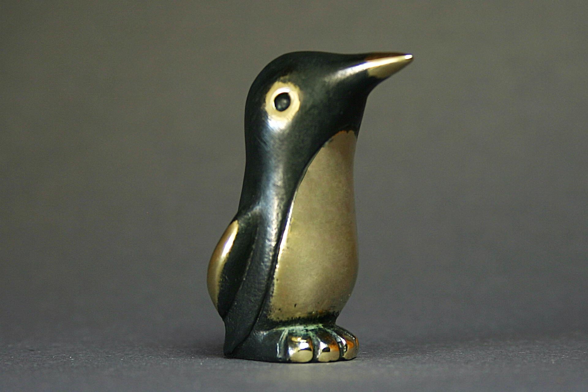Contemporary PENGUIN Walter Bosse figurines brass patinated new Vienna Austria TALISMAN