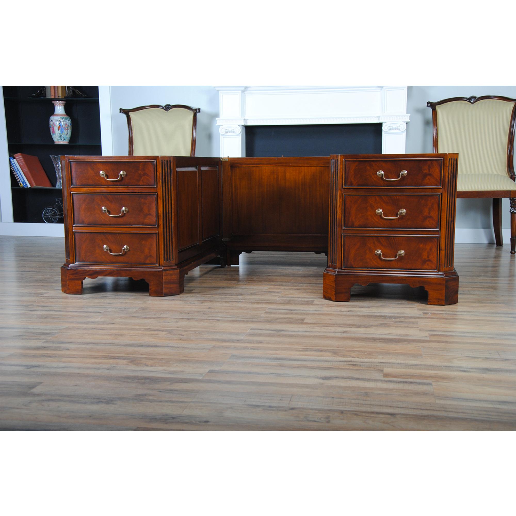 Leather Penhurst Mahogany Desk For Sale