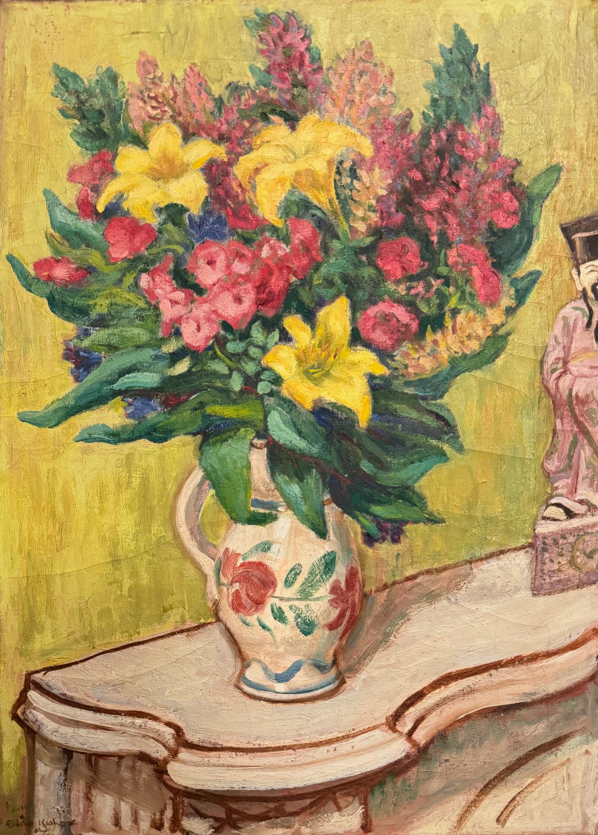 Nature morte au vase et à la statue - Penina Kishore 1936 en vente 1