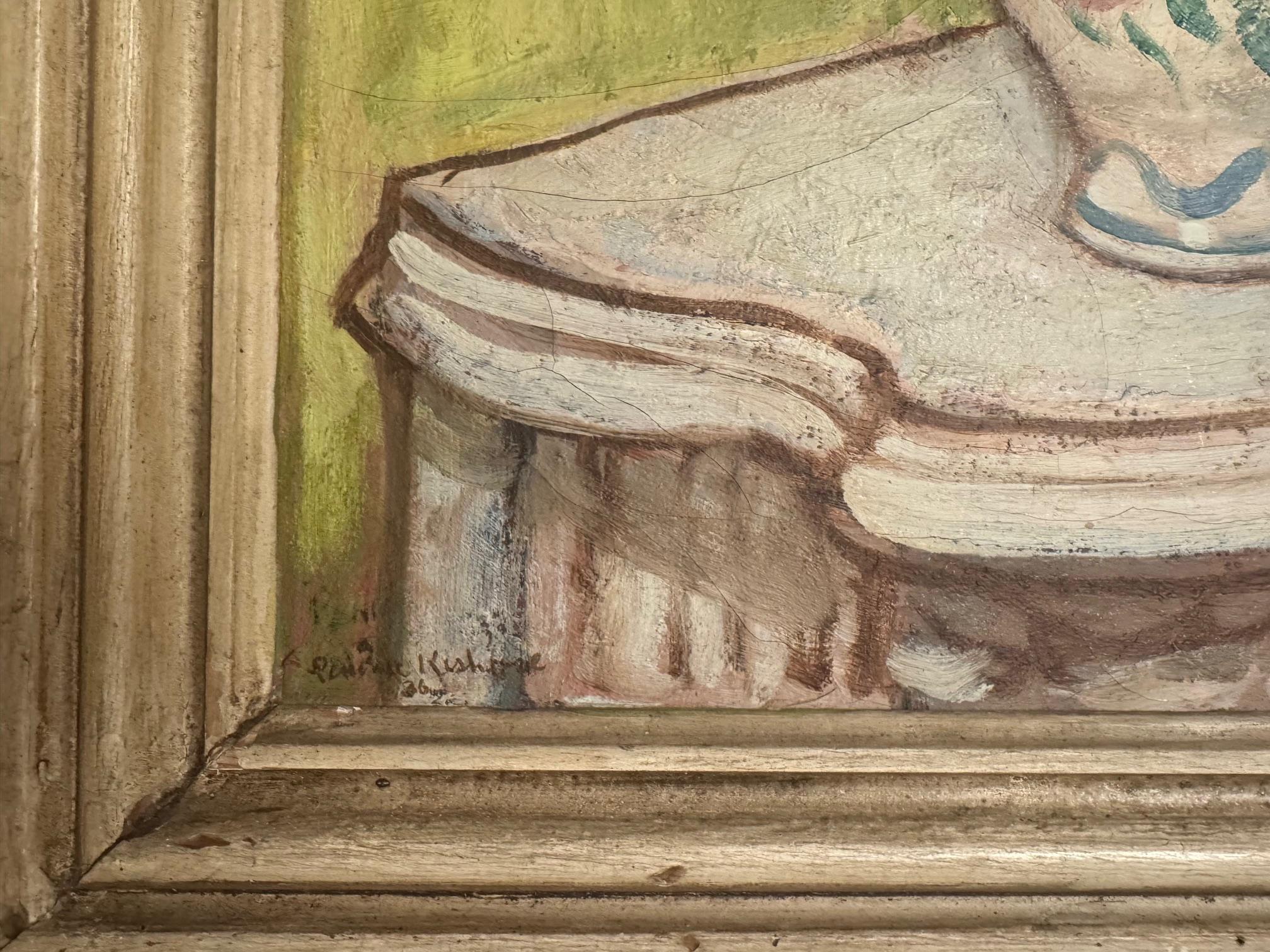 Nature morte au vase et à la statue - Penina Kishore 1936 en vente 2