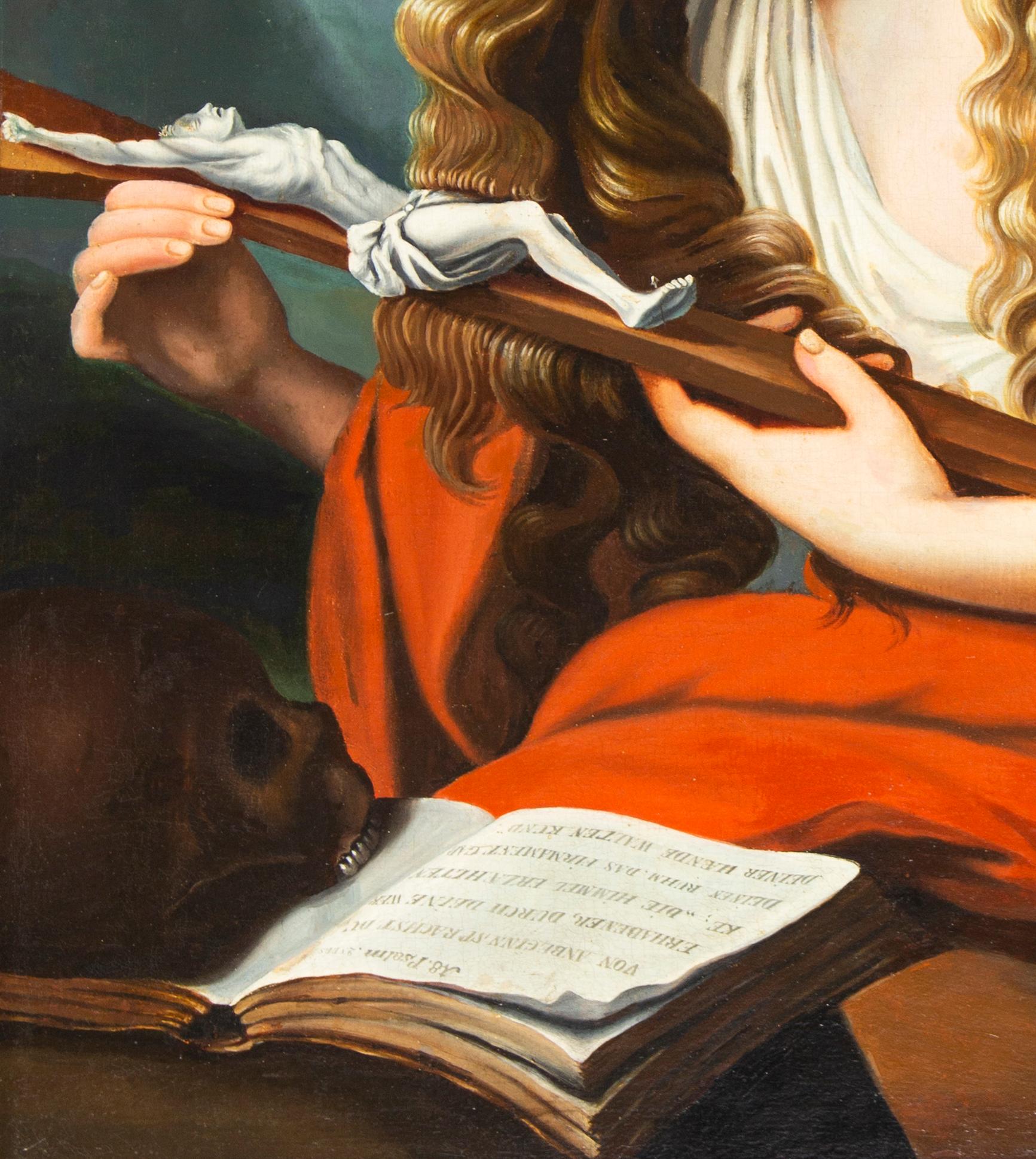 European Penitent Magdalene, Oil Painting, 18th Century For Sale