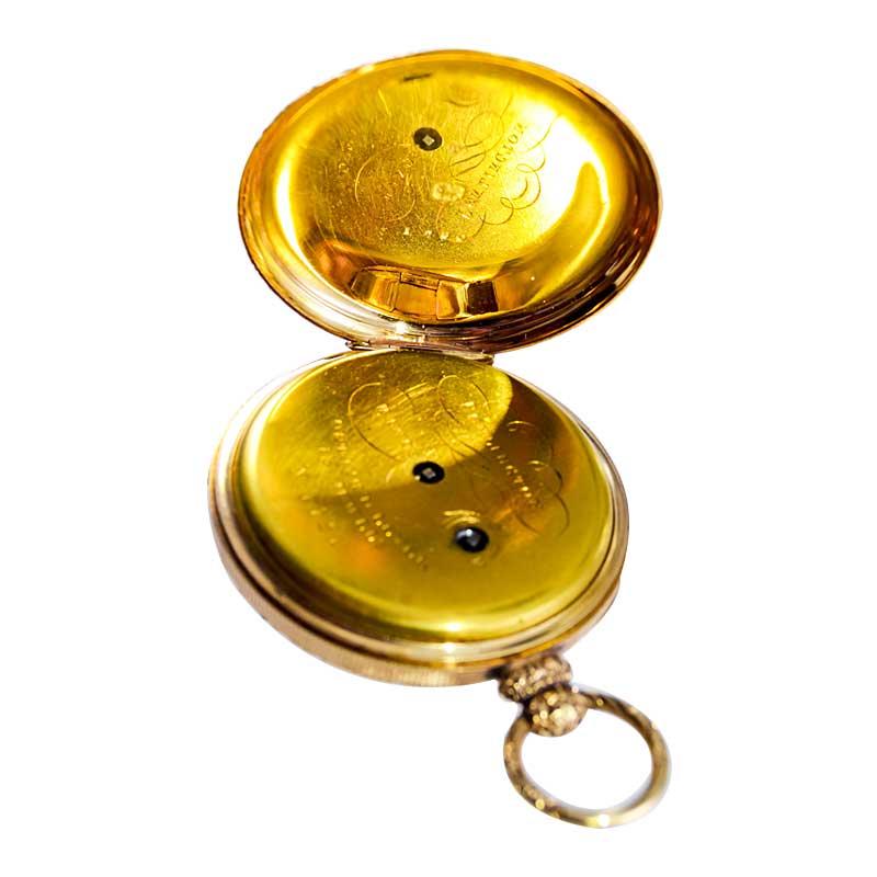 Penlington 18Kt. Solid Gold Keywinding Pocket Watch 1850's Breguet Style For Sale 4