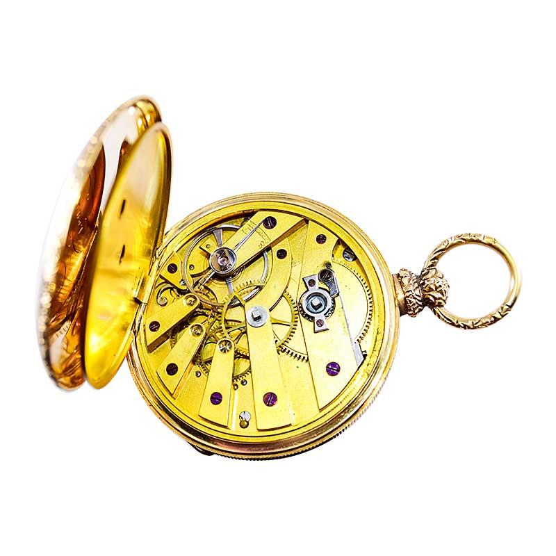 Penlington 18Kt. Solid Gold Keywinding Pocket Watch 1850's Breguet Style For Sale 6