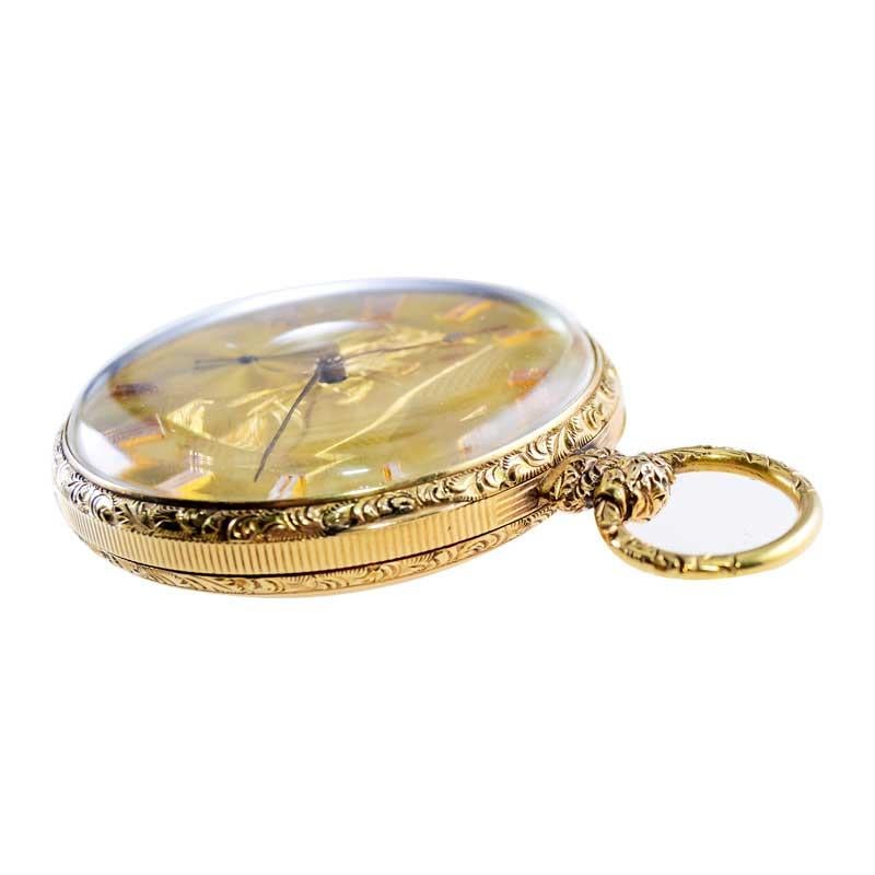 Penlington 18Kt. Solid Gold Keywinding Pocket Watch 1850's Breguet Style For Sale 11