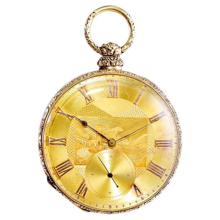Penlington Orologio da tasca con chiusura a chiave in oro