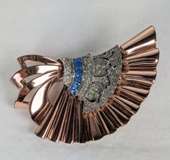 Pennino Pink Gold Vermeil Retro Brooch