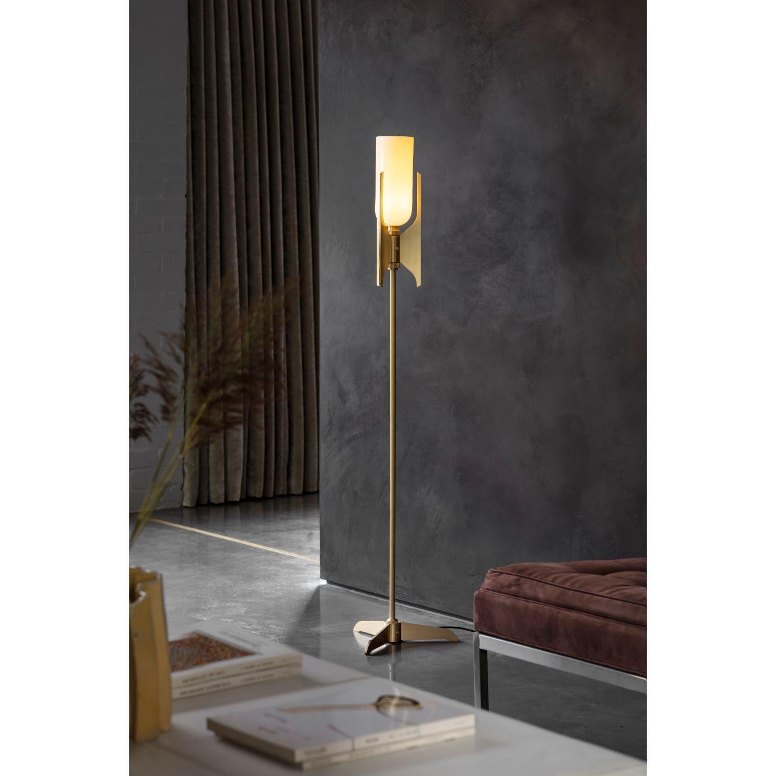 Contemporary Pennon Floor Lamp, Brass by Bert Frank For Sale