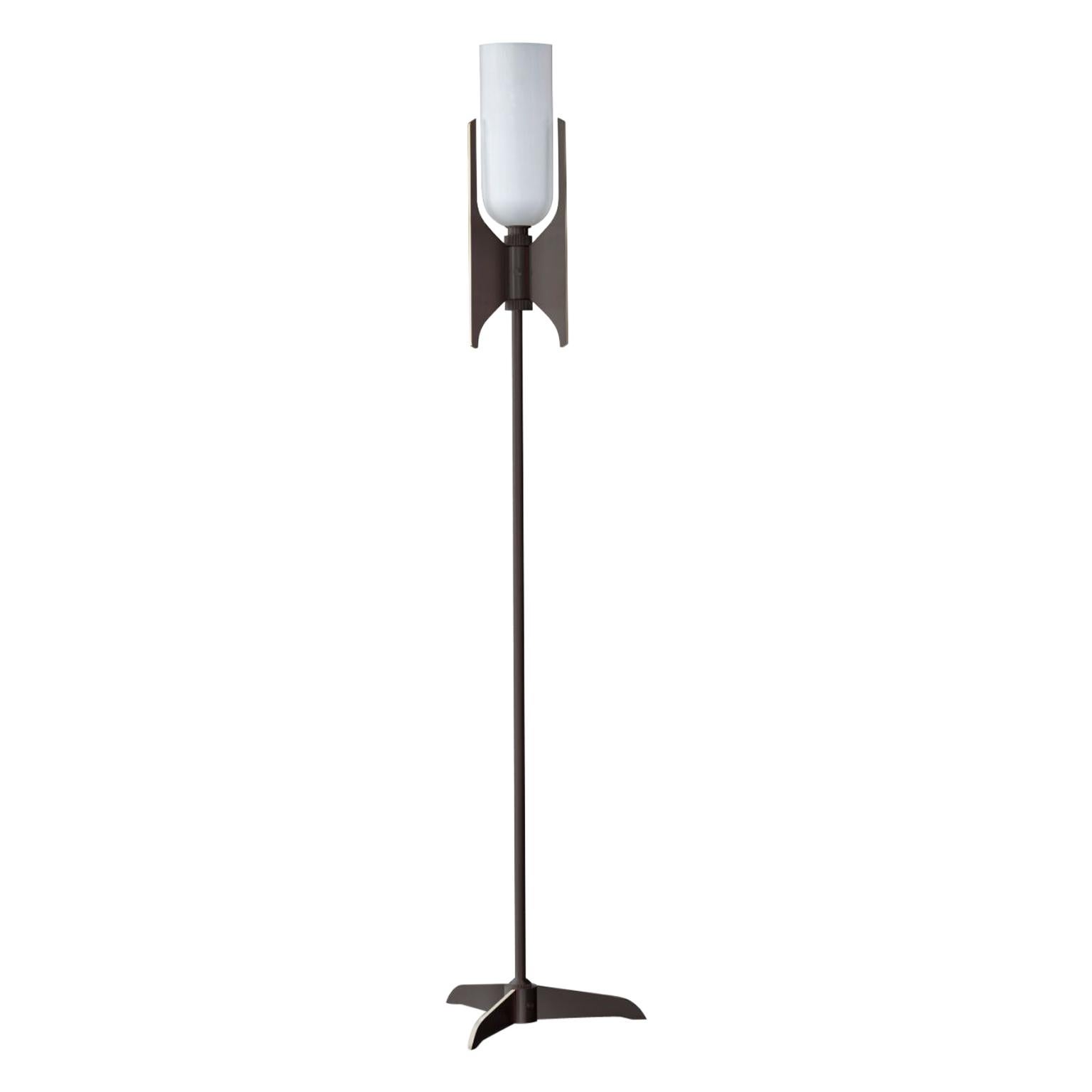 Promemoria Jorinda Floor Lamp in Hammered Bronze with Lampshade by