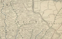 Pennsylvania 1888 Antique Map – The Keystone State, Southeastern Railroads