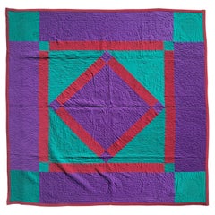 Pennsylvania Amish Wool Diamond in a Square Quilt