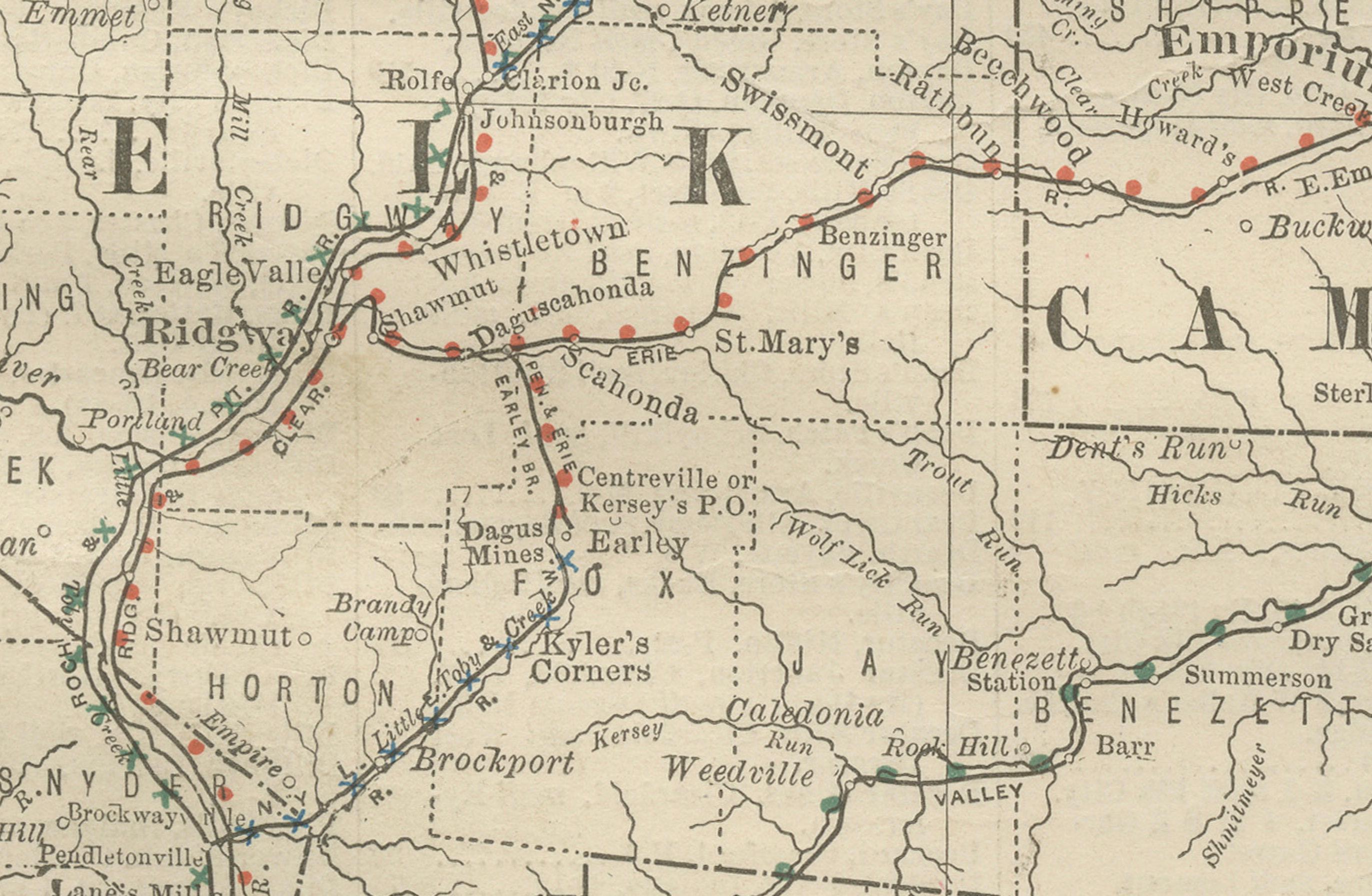 Pennsylvania Antique Map c.1888 – The Keystone State, Northwestern Counties For Sale 3