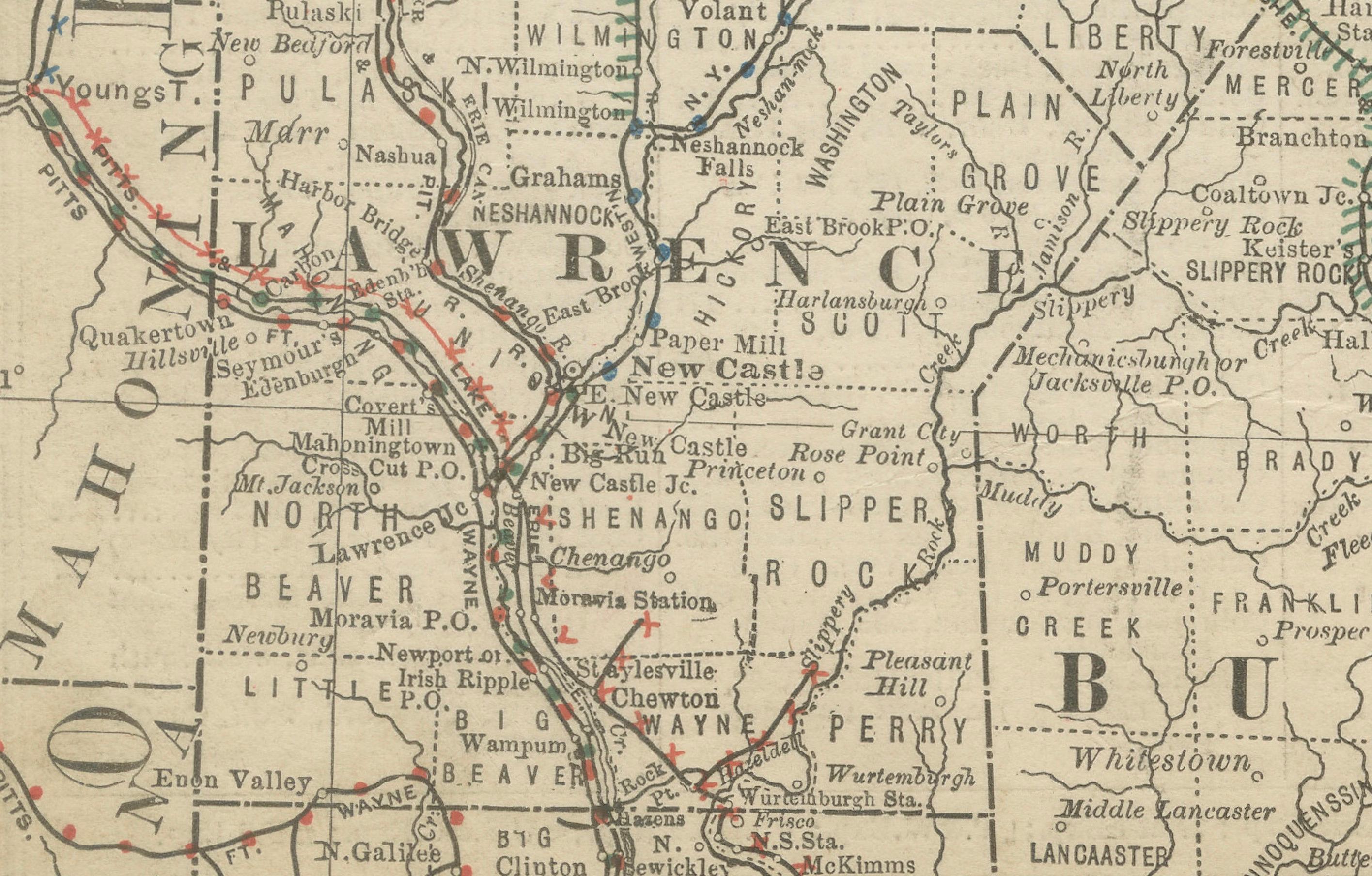 Pennsylvania Antique Map c.1888 – The Keystone State, Northwestern Counties For Sale 1