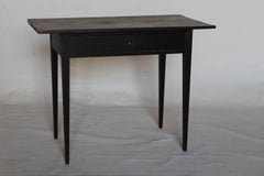 Pennsylvania Black-Painted Walnut Table with Drawer