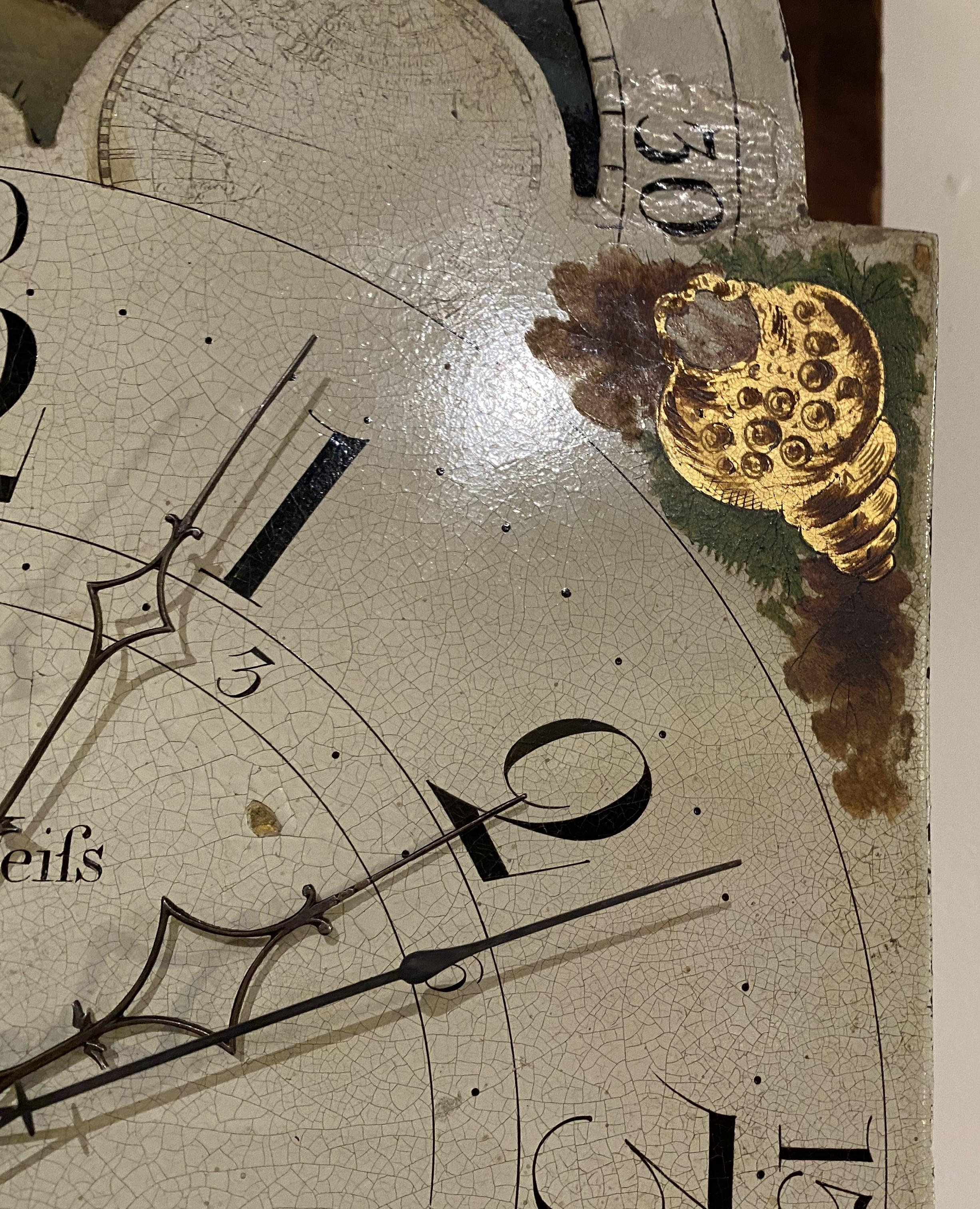 Pennsylvania Cherry Tall Case Clock, Jedediah Weiss, Bethlehem For Sale 5
