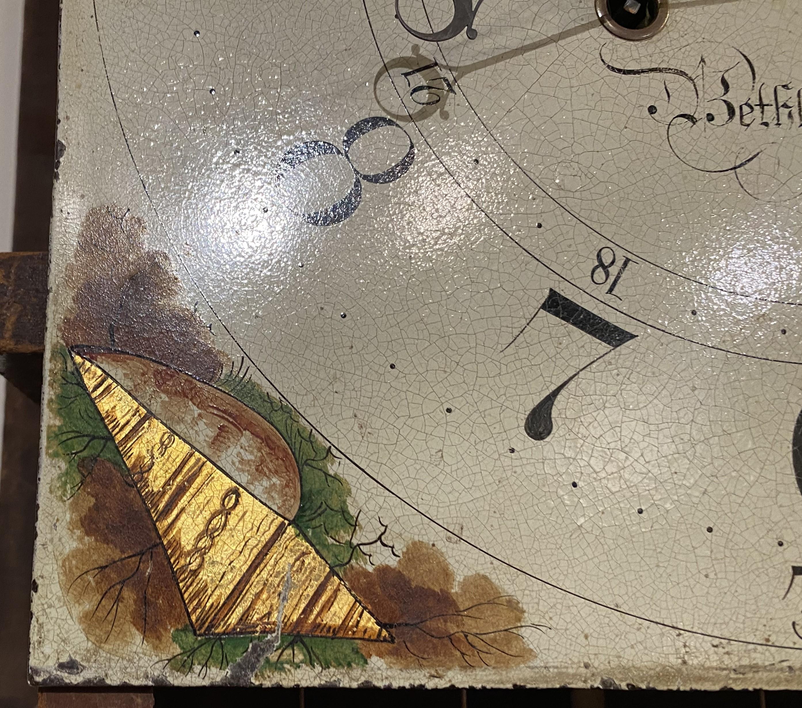 Pennsylvania Cherry Tall Case Clock, Jedediah Weiss, Bethlehem For Sale 7