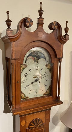 Pennsylvania Cherry Tall Case Clock, Jedediah Weiss, Bethlehem