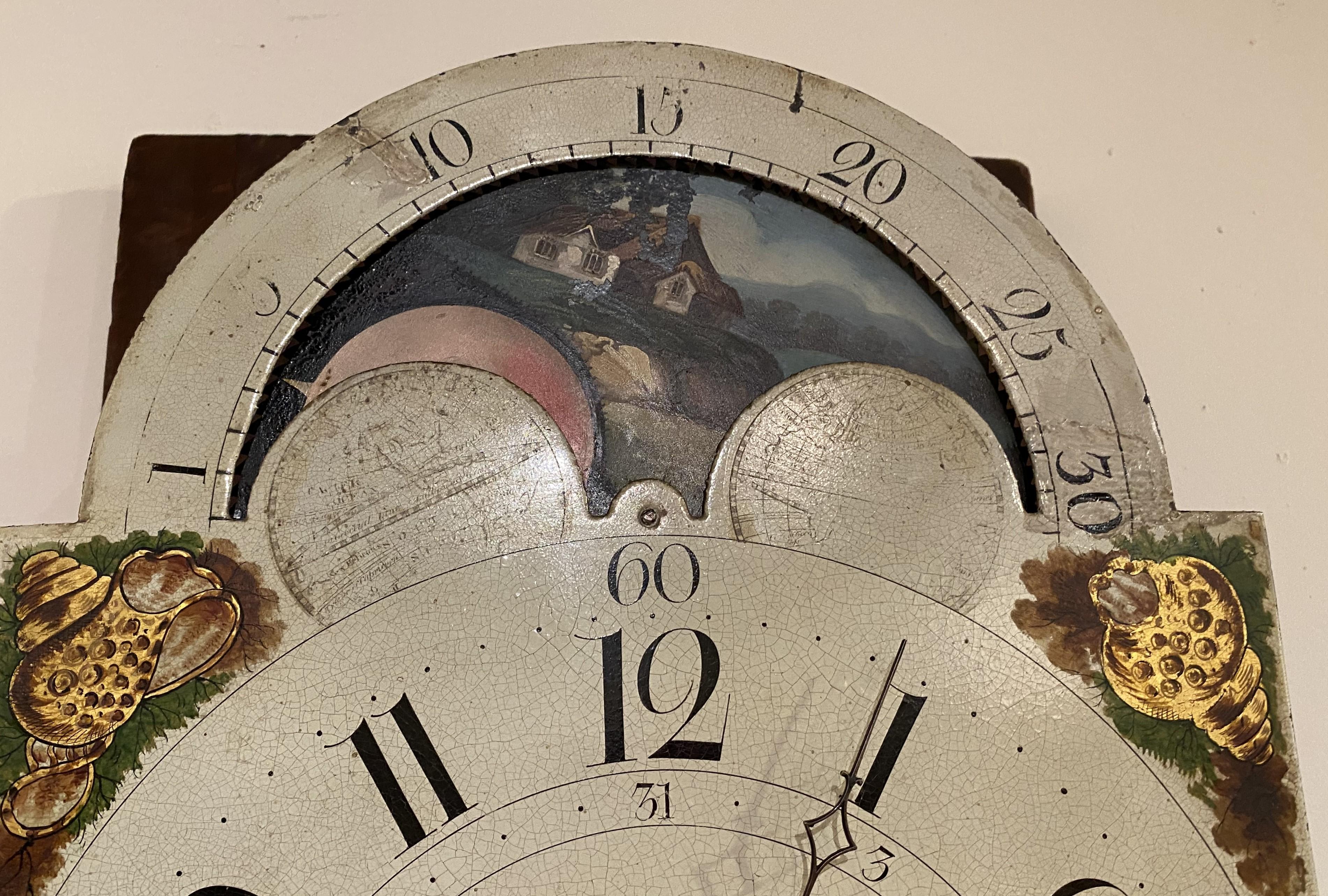 Pennsylvania Cherry Tall Case Clock, Jedediah Weiss, Bethlehem For Sale 2