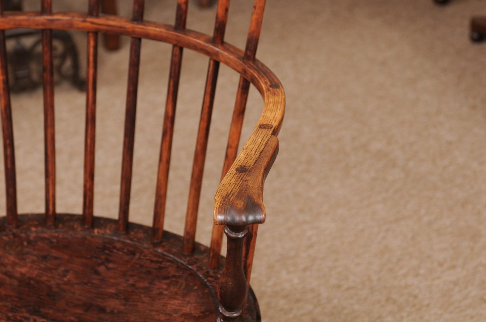 Pennsylvania Comb-Back Windsor Armchair in Pine and Fruitwood, 19th Century 1