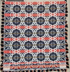 Pennsylvania Dated 1845 Woven Jacquard Coverlet