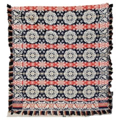 Pennsylvania Dated 1845 Woven Jacquard Coverlet