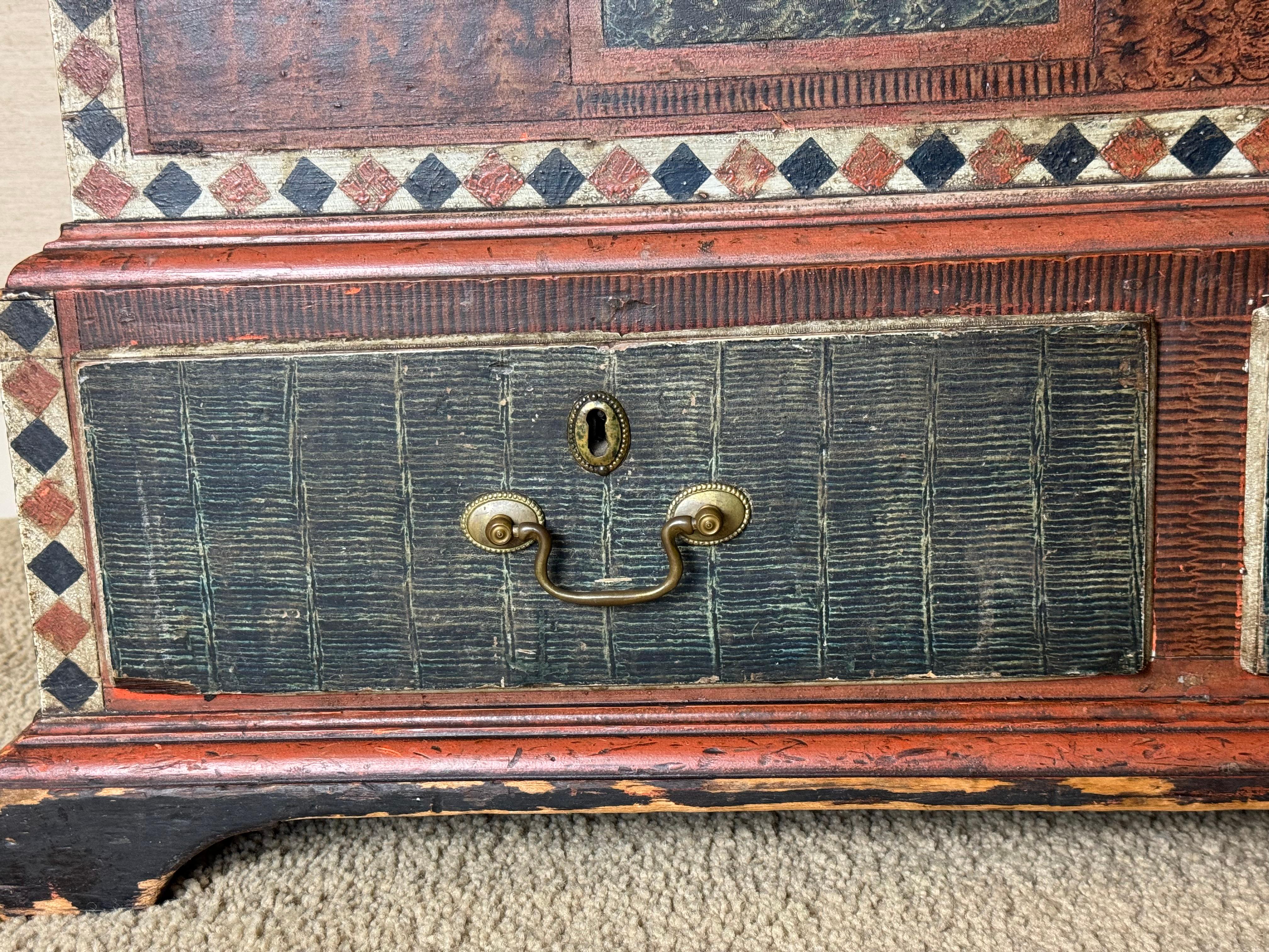 Pennsylvania Dower Chest with drawers and tombstone panels For Sale 10