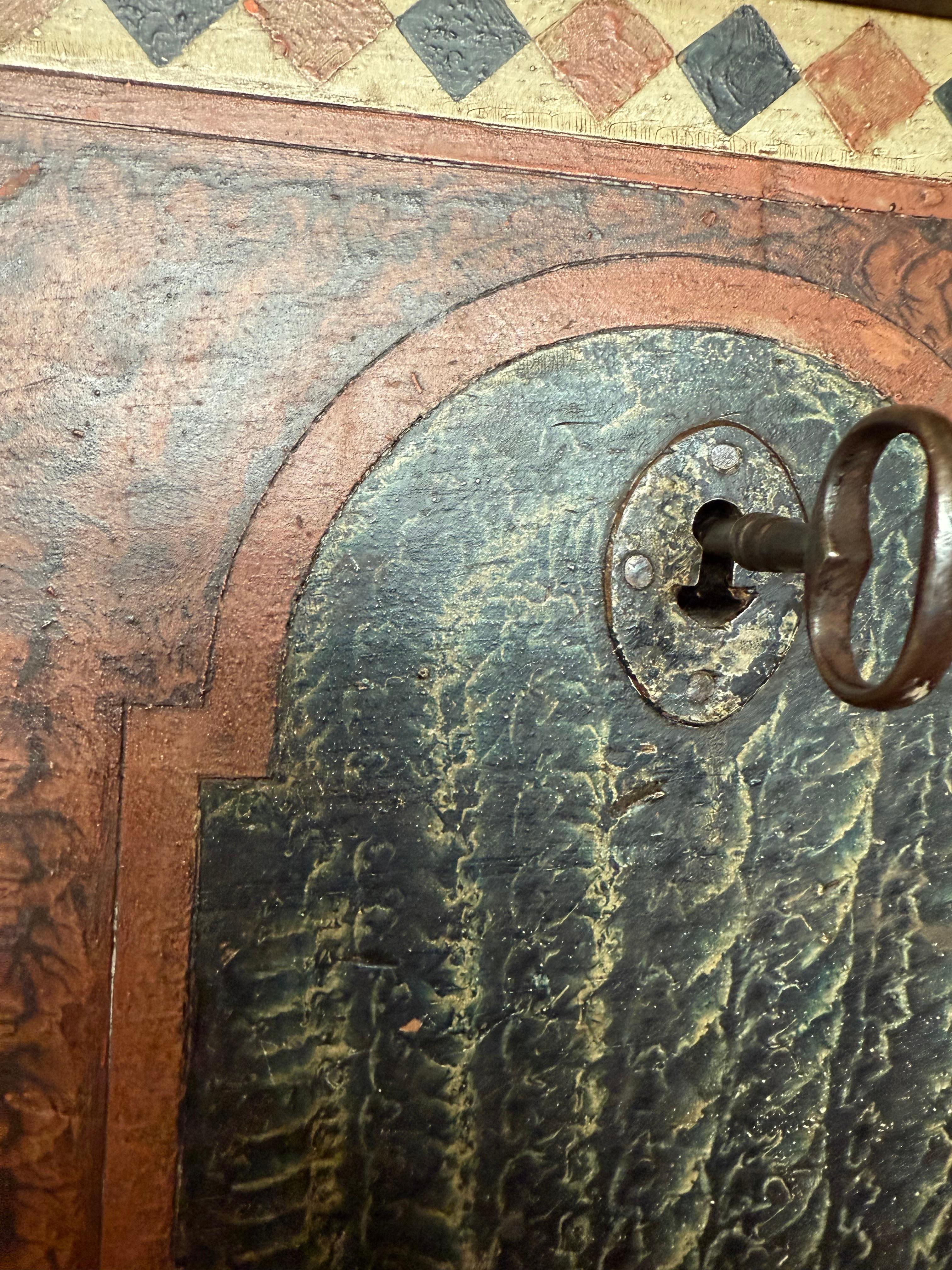 18th Century Pennsylvania Dower Chest with drawers and tombstone panels For Sale