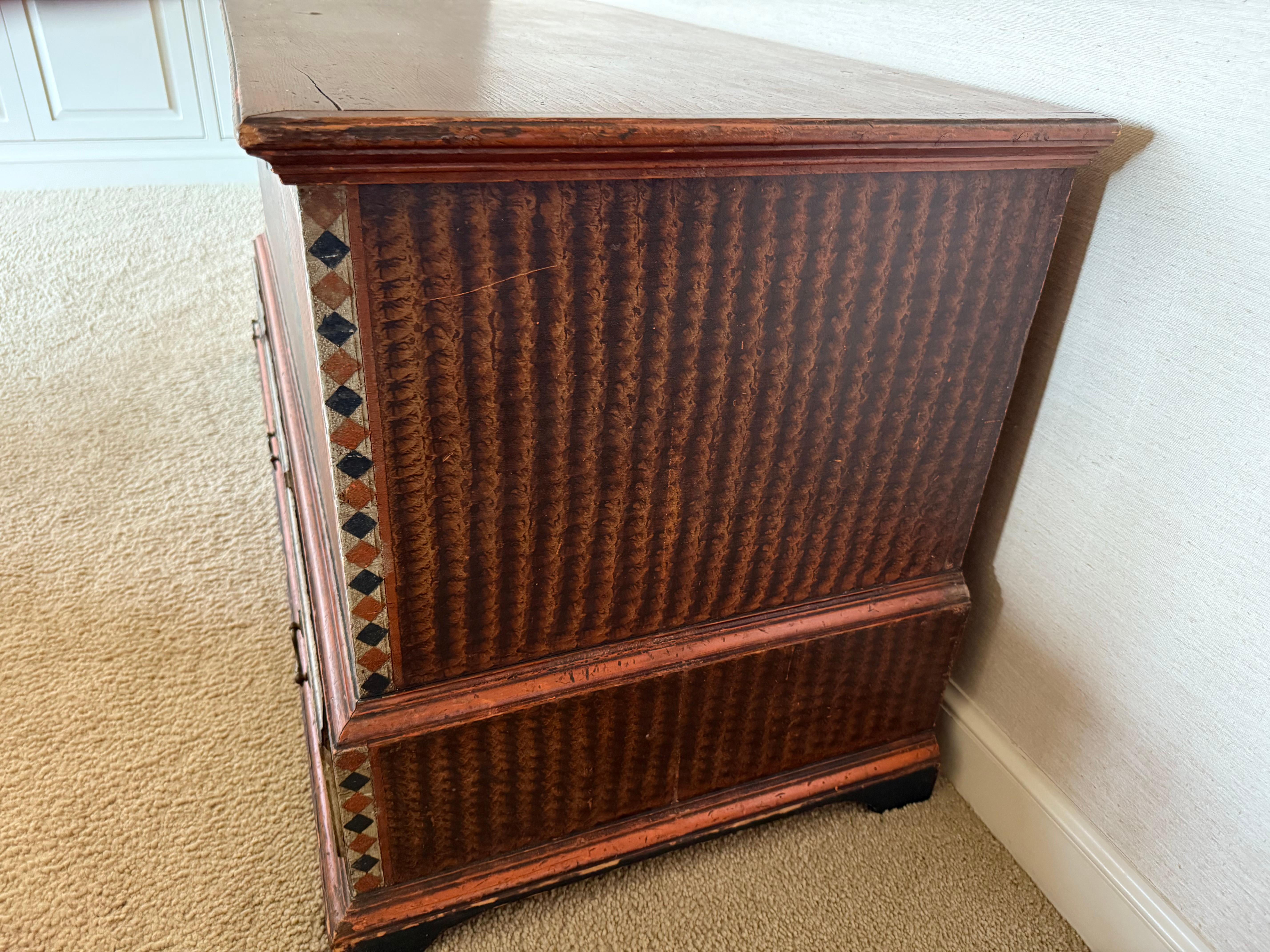 Pine Pennsylvania Dower Chest with drawers and tombstone panels For Sale
