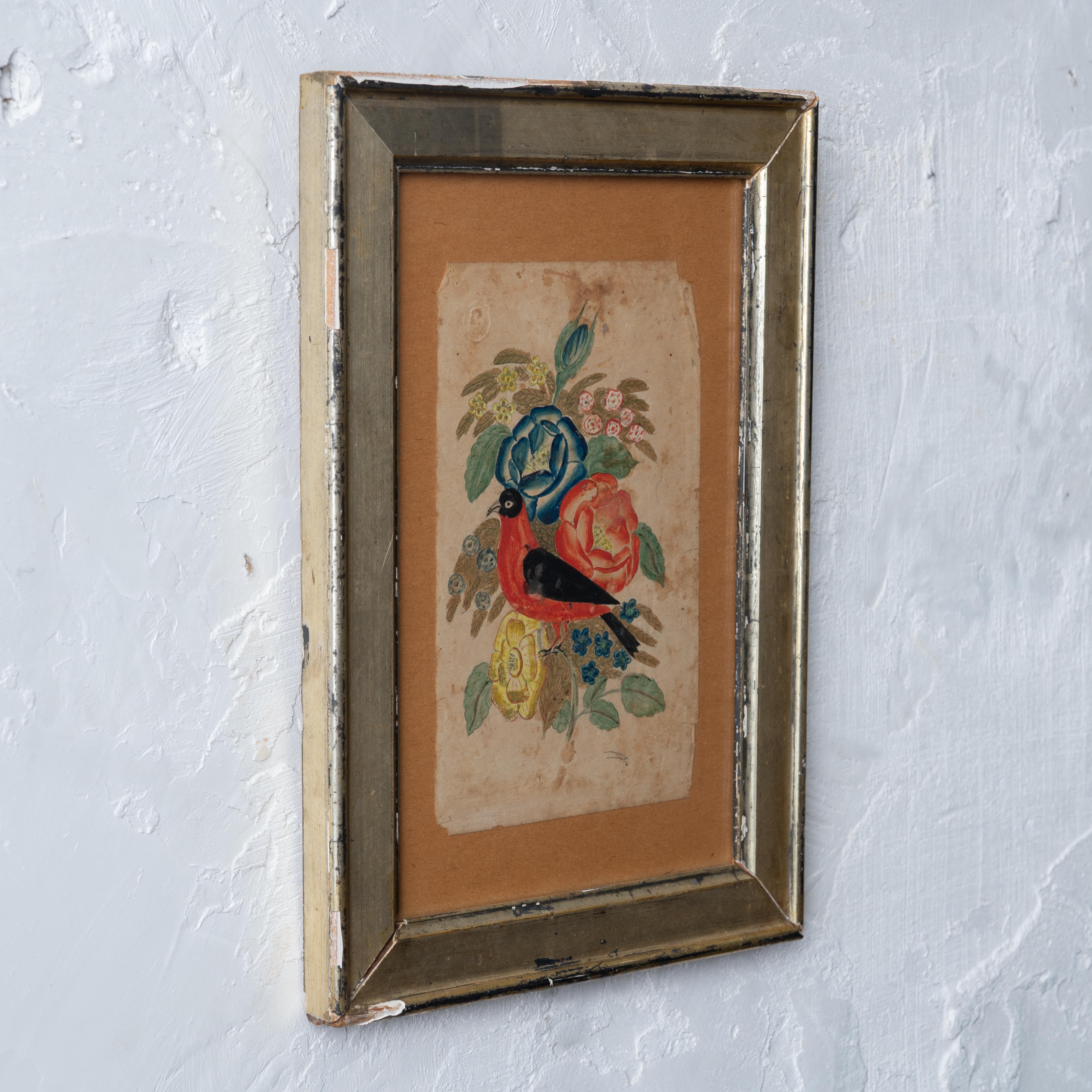 Pennsylvania Fraktur Bird & Flowers, 19th Century For Sale 1
