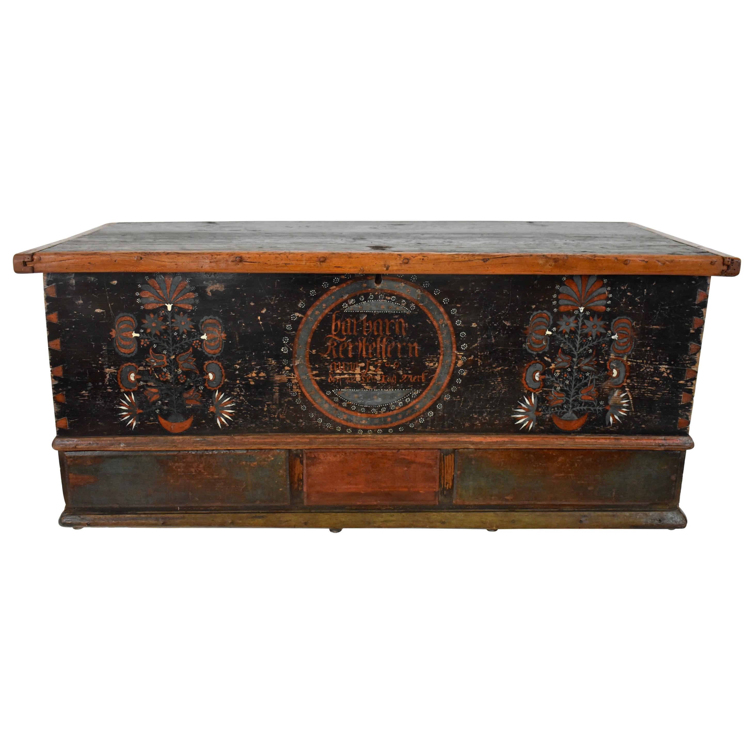 Pennsylvania German Painted and Decorated Chest over Three Drawers
