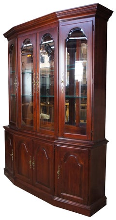Pennsylvania House Cherry Queen Anne Breakfront China Display Cabinet