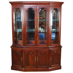 Vintage Pennsylvania House Cherry Queen Anne Breakfront China Display Cabinet